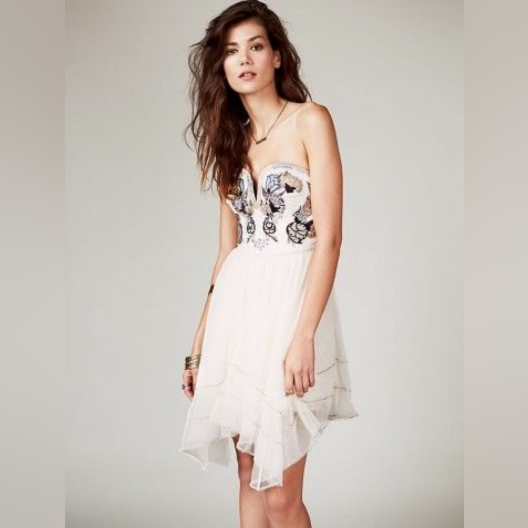 Free People Floral Bodice Mini Dress, Size 4